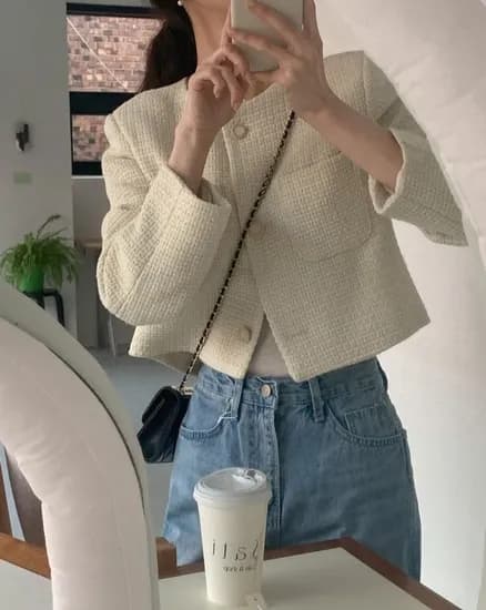 러브미 포켓트위드자켓