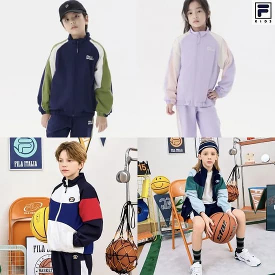 휠라키즈 매쉬 바람막이 우븐 트랙자켓