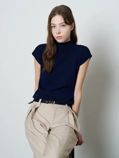 베이직 반폴라넥 반팔 니트 11,650원 무배