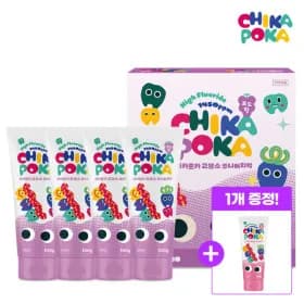 지마켓/치카포카 고불소 유아 어린이 치약 100g 4개+1개 9,930원