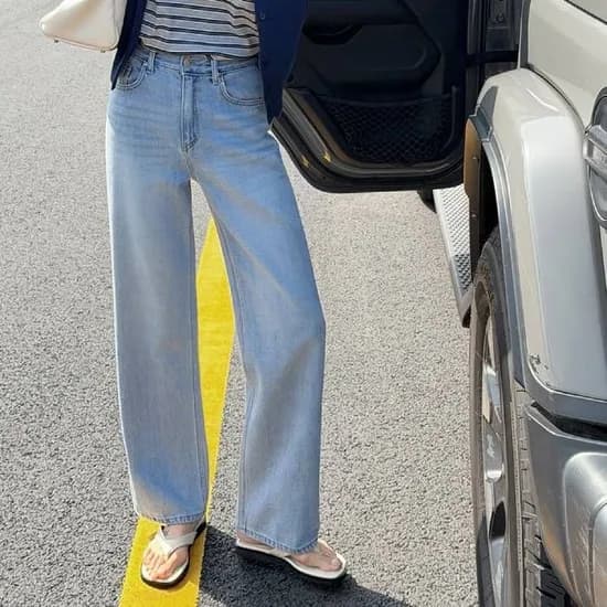 시그니처 링사 데님팬츠 35,430원 무배 착샷