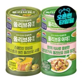사조 올리브유참치 100gx4+올리브유 야채참치 100gx4 9,240원