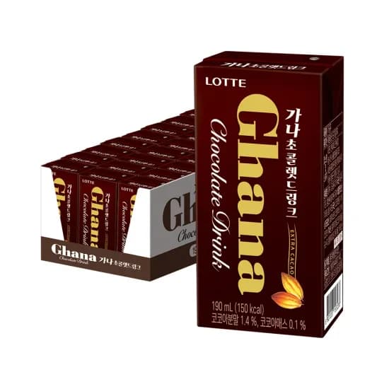 롯데 가나초콜렛 드링크 190ml 24개 12,780원