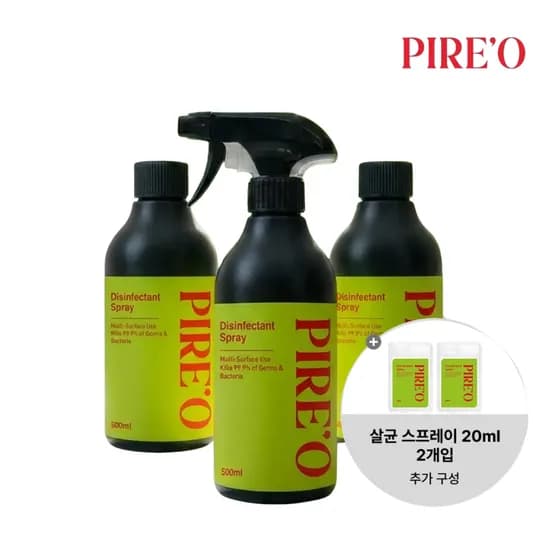 피레오 살균스프레이 500mlx3개+휴대용 40ml 15,300원 (무배)