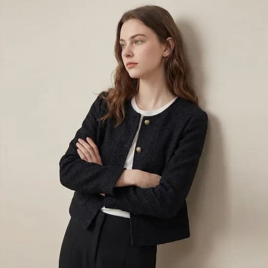 라운드 블랙 트위드 자켓 24,450원 무배