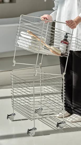 비블레스 메종드 프리미엄 이동식 올스텐 304 세탁바구니 3단