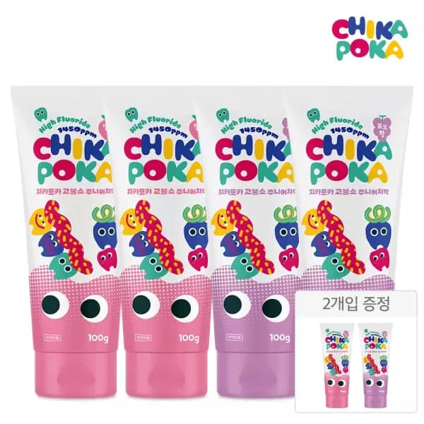 치카포카 치약 딸기향/포도향 4개+2개증정 10,960원