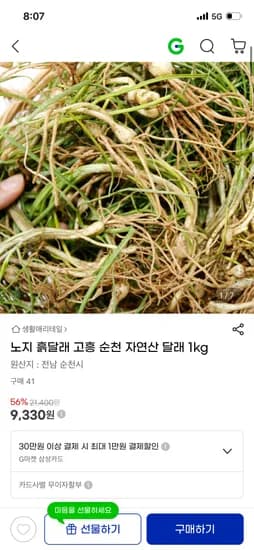 노지 흙달래 1kg