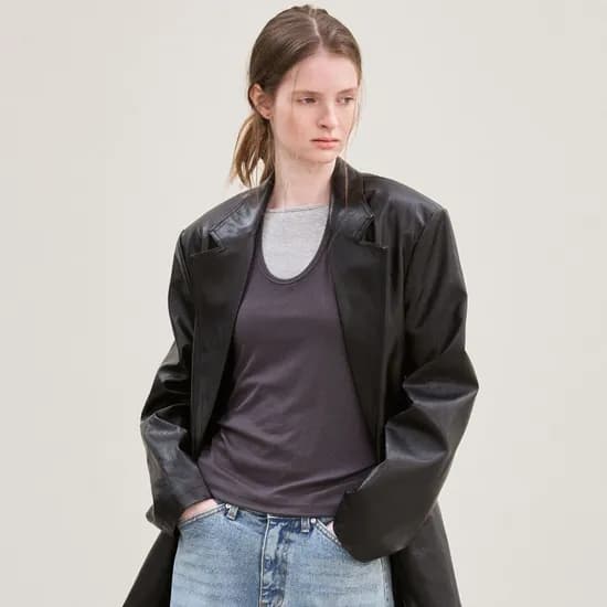 르 폭스 레더 필드 자켓 107,700원 무배 착샷