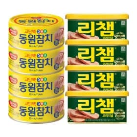 동원DHA참치150g 4캔 + 리챔 오리지널 200g 4캔 16,110원(삼카할인)