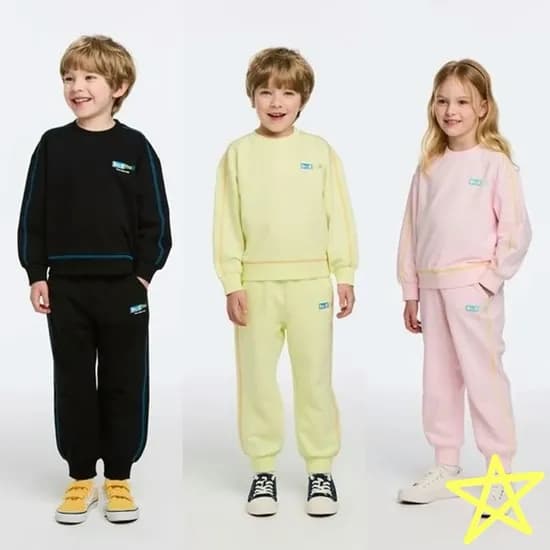 베네통키즈 그래픽 포인트 맨투맨 세트