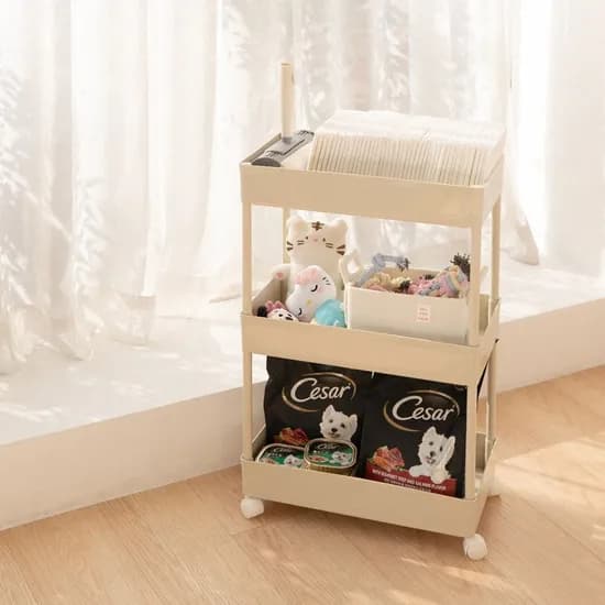 가쯔 이동식 트롤리 틈새 선반수납장 3단 9090원 무배