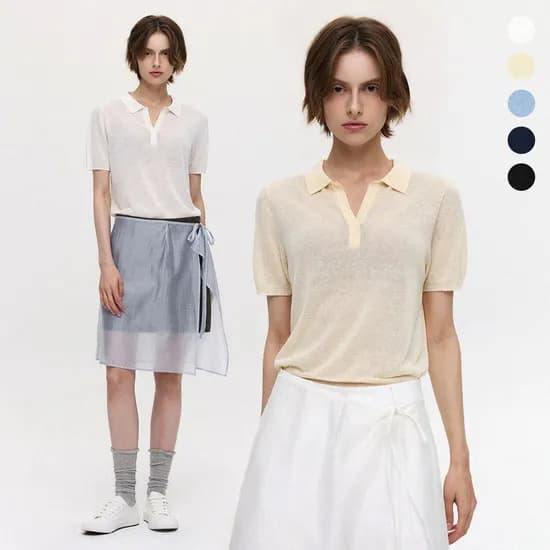 린넨 쉬어 카라 하프 니트 8,780원 무배