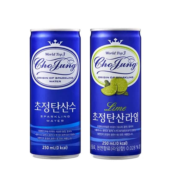 초정탄산(플레인+라임) 250ml x 각30캔 17,900원