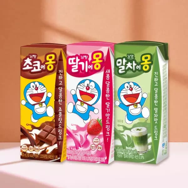 초코에몽 딸기에몽 말차에몽 골라담기 190ml 48개 29,260원