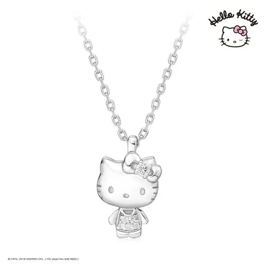 산리오 헬로키티 주얼리 실버 미아방지 목걸이