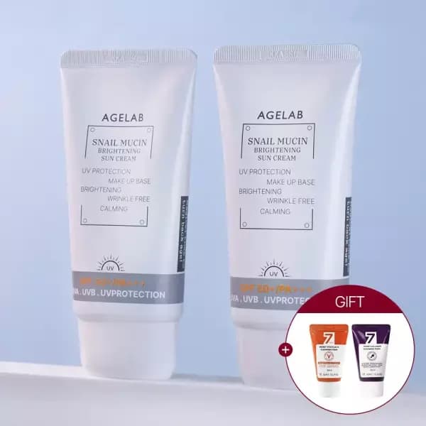 에이지랩 스네일 뮤신 선크림 70ml 2개 폼클렌징 포함