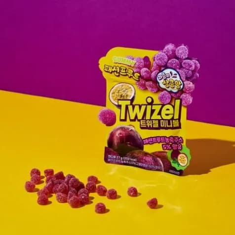 트위젤 미니볼 27g 블루베리 패션프루트맛