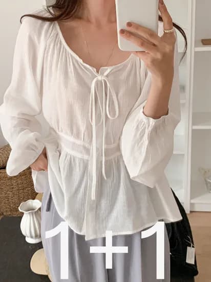 1+1 써니블라우스 프릴 러블리원피스 29,060원/무배