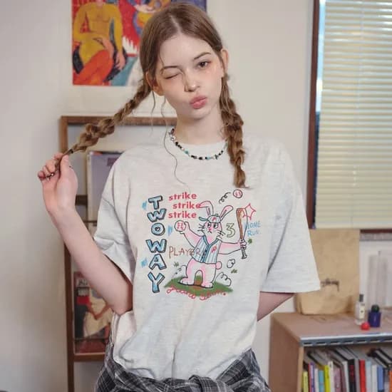 꼼파뇨 케이크 피그먼트 반팔티 스모크블랙 19,470원 착샷O