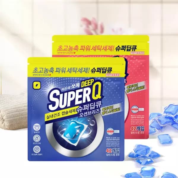 슈퍼딥큐 캡슐세제 오션브리즈 42개+플라워코튼 42개 5,900원