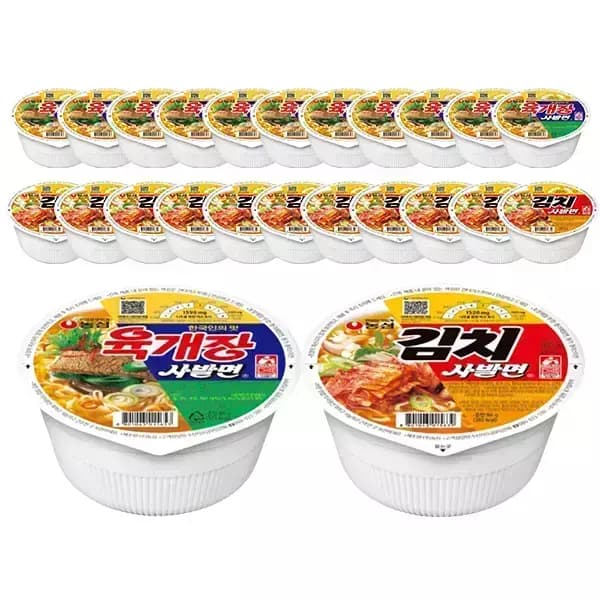 농심 육개장사발면, 86g, 12개 + 김치사발면 86g,12개 15,150원(티멤,카페)