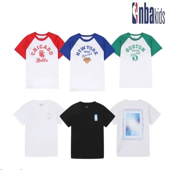 NBA키즈 그래픽 반팔티셔츠 6종 3장
