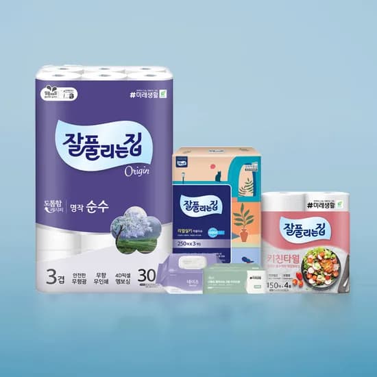 잘풀리는집 명작순수 화장지 30M 30롤 2팩 27,807원 무배