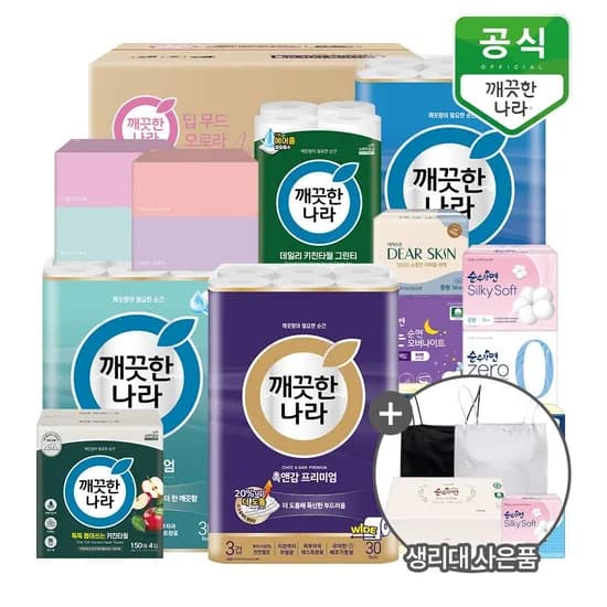 깨끗한나라 프리미엄 3겹 화장지 30m 30롤 1팩 16,570원