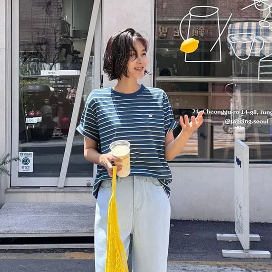 메이블루 멀티 스트라이프 반팔티 19,840원 무배