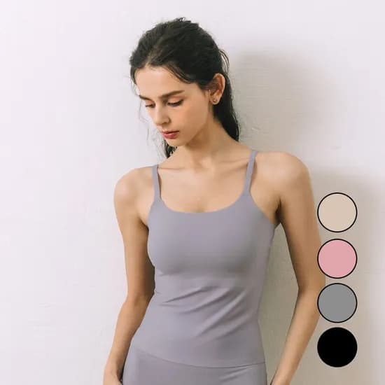 베이직스킨 심리스 스킨핏 베이직 롱 브라탑