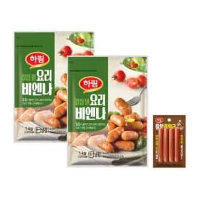 하림 칼집낸 요리 비엔나 1kg 2봉+참맛후랑크 70g 11,780원