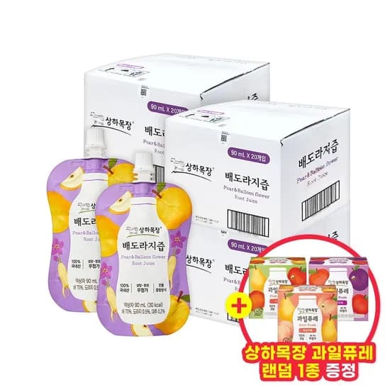 상하목장 배도라지즙 90ml 80포+퓨레 증정 67,940원/팩당 849원