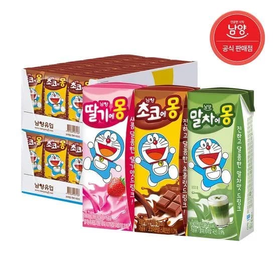 남양 초코, 딸기, 말차에몽 3종 24팩 18,530원 무배