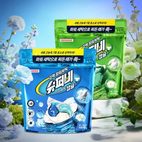 캡슐세제 100개입 +아기물티슈 100매 1팩 / 10900원