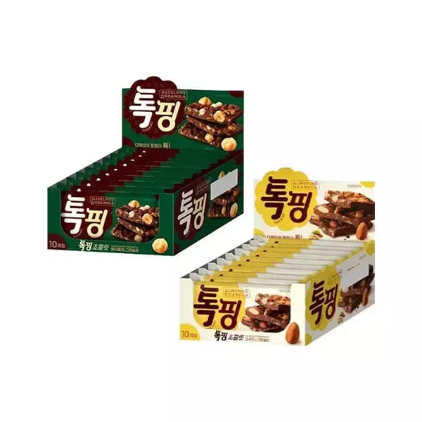 오리온 톡핑 헤이즐넛 그래놀라 10개 아몬드 그래놀라 10개