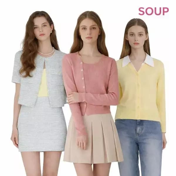 SOUP숲 변형 슬리브 리브드 니트 12,530원 무배