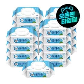 깨끗한나라 물티슈 페퍼민트 블루 캡형 70매 x 20팩 16,900원 무배