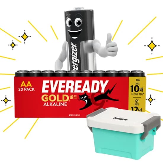 에너자이저 EVR 알카라인 건전지 AA, 20개 +보관함 증정 7,500원 무배