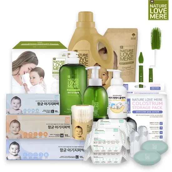 네이쳐러브메레 신생아 첫만남 패키지 12종 + 아기세탁망 무배 47900원