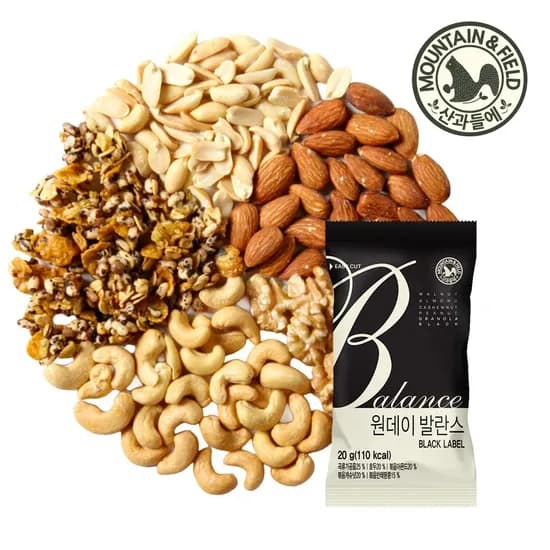 그래놀라하루견과 원데이발란스블랙 100봉 35,940원