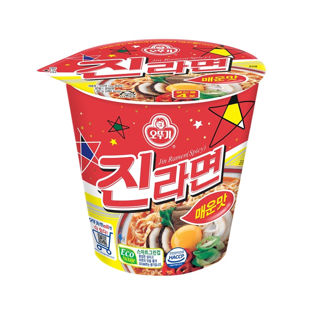 오뚜기 진라면 매운맛 소컵 65g 15개