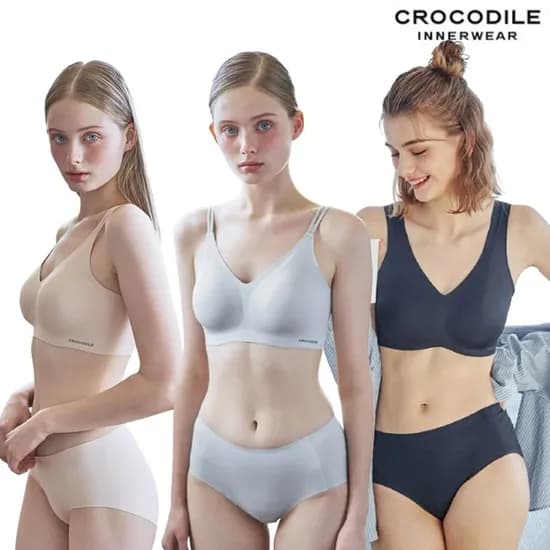 크로커다일 라이크라 쉘론 데일리 몰드부착 U넥 브라