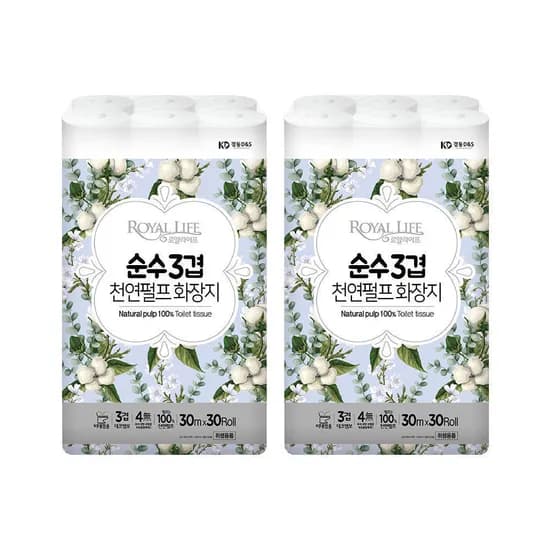 팀커머스 3겹 화장지 30m 30롤 1+1 19,900원 무배