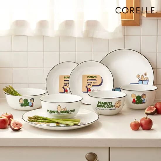 코렐 스누피앤찰리에디션 한국형 2인 9P 원형 홈세트 78,700원