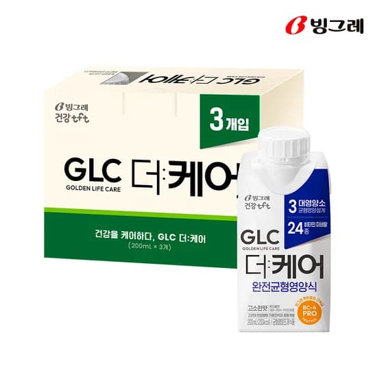 체험팩 빙그레 GLC 더케어 고소한맛 200ml 3개 5400원 무배