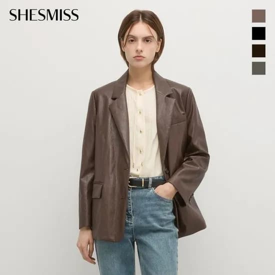 쉬즈미스 테일러드 투 버튼 레더 자켓 카드 무배 77,420원