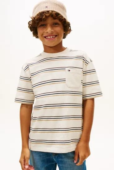 타미힐피거키즈 스트라이프 포켓 자수 티셔츠 27,030원
