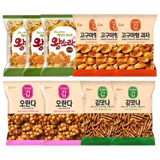 청우 전통과자 10종 세트 왕소라 3개 고구마 3개 오란다 2개 김맛나 2개