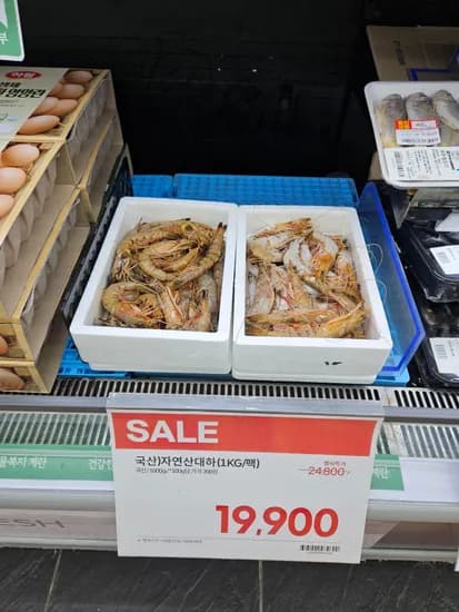 국내산 대하 1kg 19900원